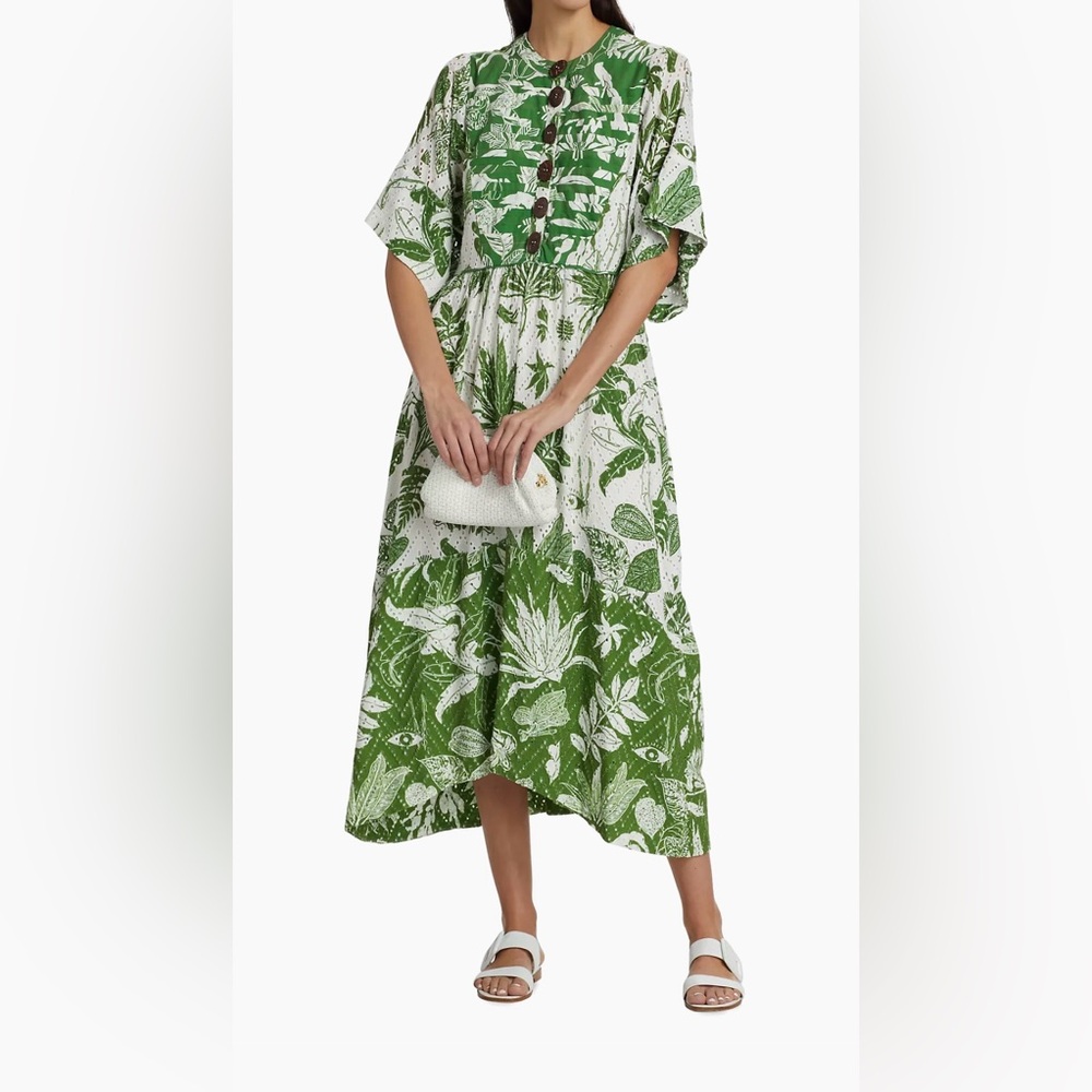 Farm Rio Forest Soul Elbow-Length Sleeve Midi-Dress. Size XS. New with tags.